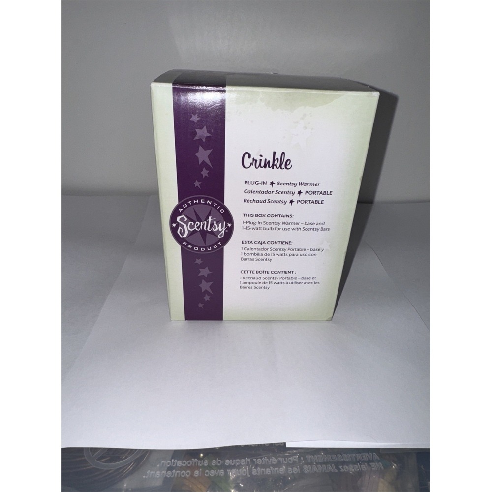 Scentsy CRINKLE Mini Warmer Night Light‎ Plug In Box- Retired
